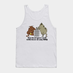 Our beef goes well with beer at any BBQ Tank Top